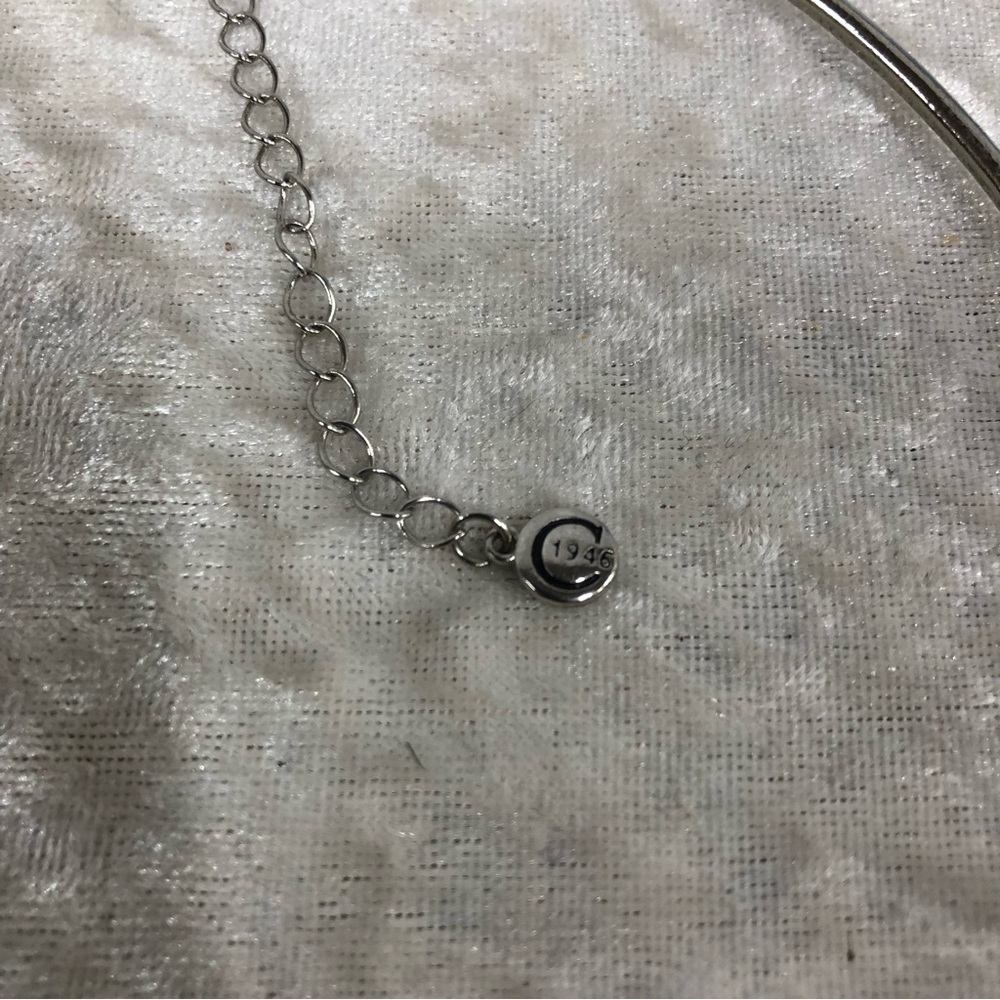 C1946 Silver Tone Red Statement Collar Vintage Ne… - image 4